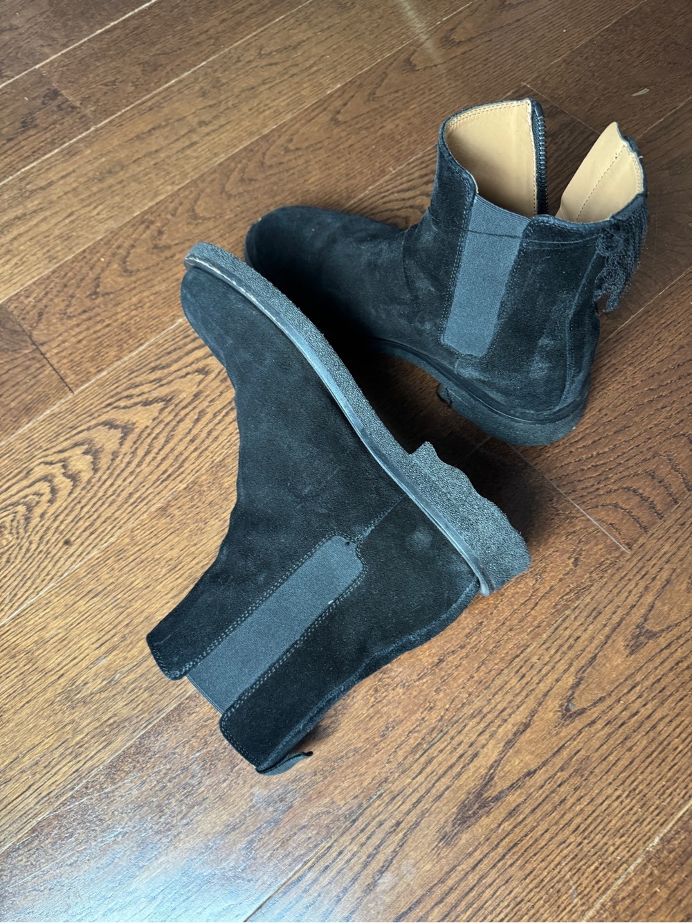 Off-White Black Suede Zip Chelsea Boots